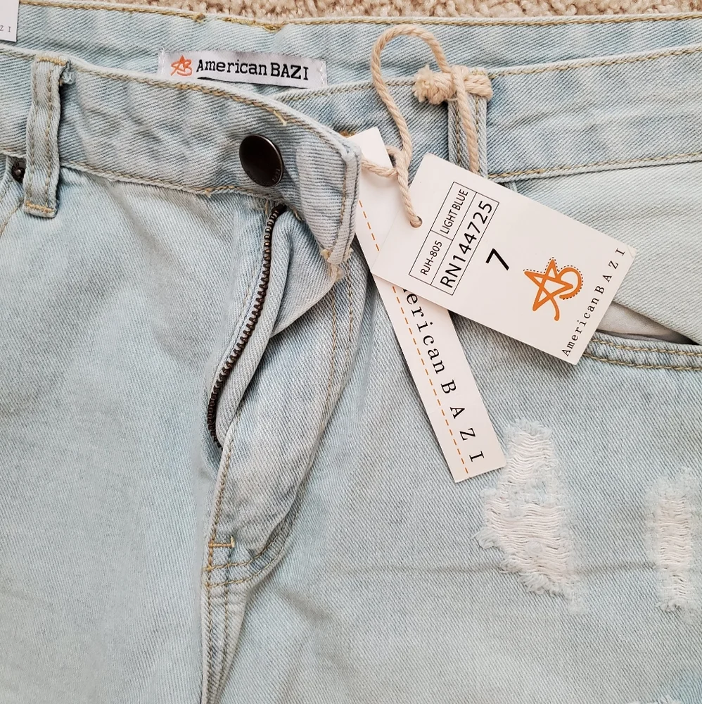 American Bazi Distressed Many Holes Jeans Sz 7